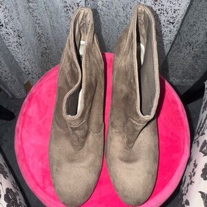 Brown Suede Ankle Booties with Relaxed Fit
